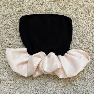 Vici Black and White Peplum Top